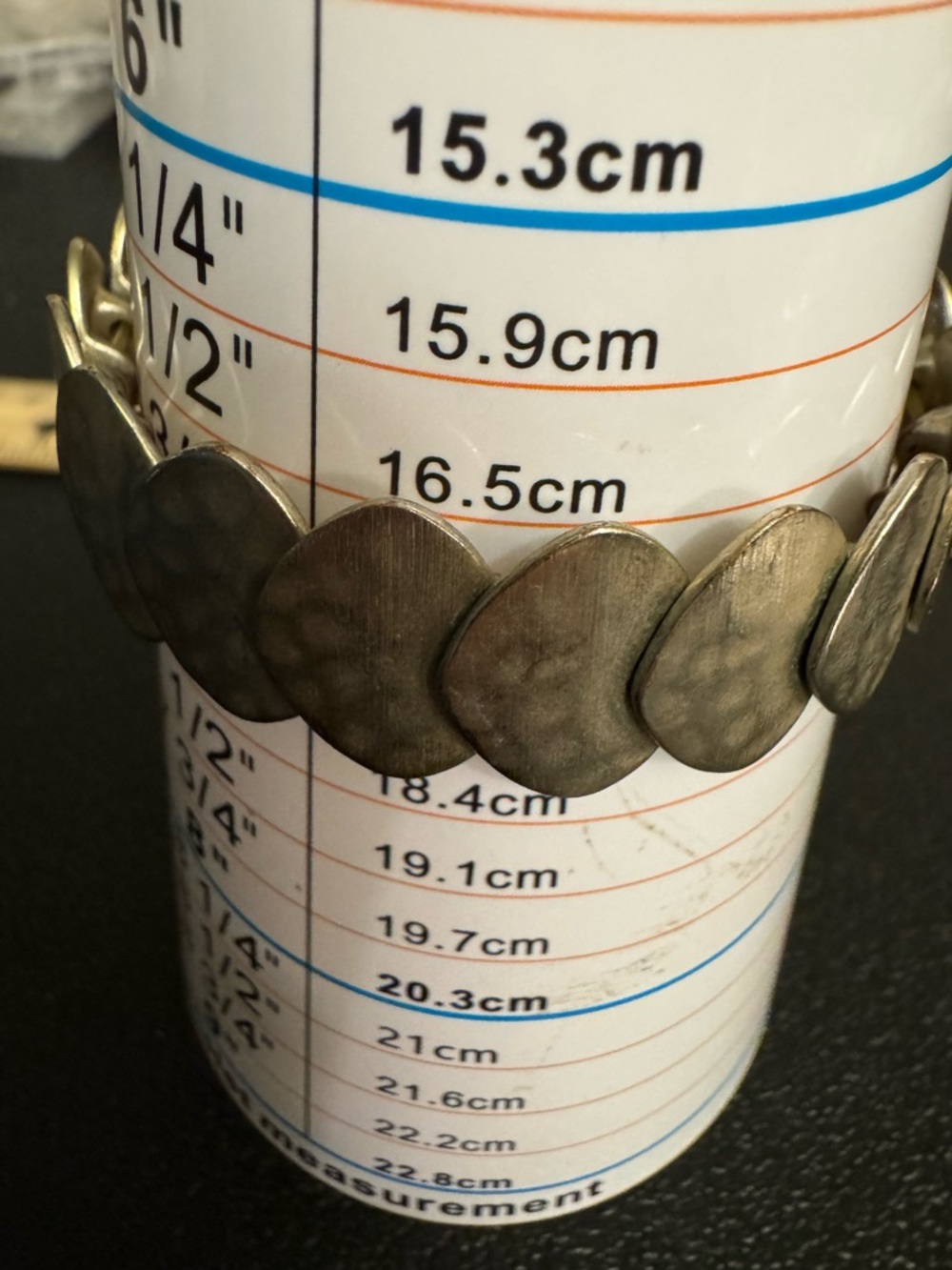 LOFT Hammered Disc Stretch Bracelet in Antique Silver - Picture 2 of 5